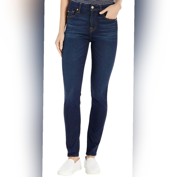 7 For All Mankind High Waist Ankle Skinny Jeans - Picture 1 of 7